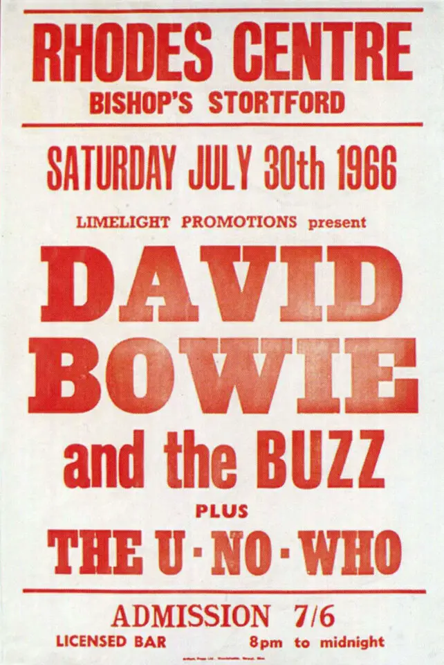 Poster for David Bowie and the Buzz, 30 July 1966
