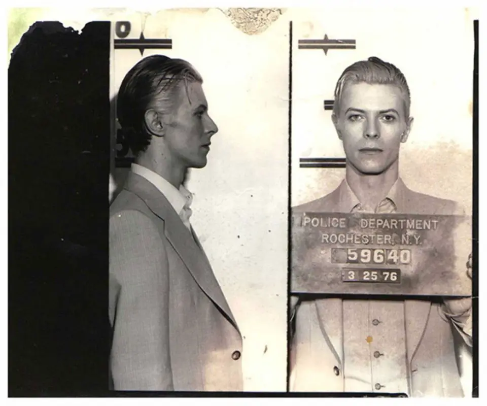 David Bowie's police mugshot, 25 March 1976